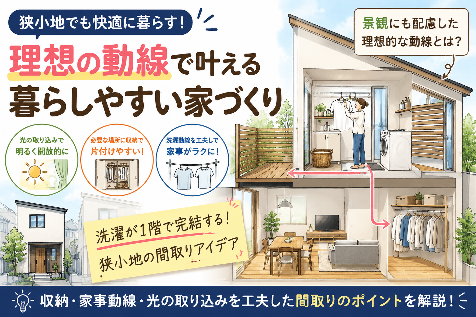 実生活のことまで熟慮した間取りづくり アイキャッチ画像