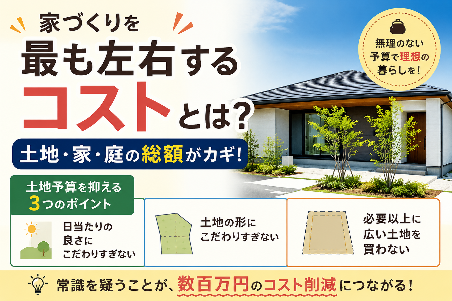 家づくりを最も左右するコストとは?