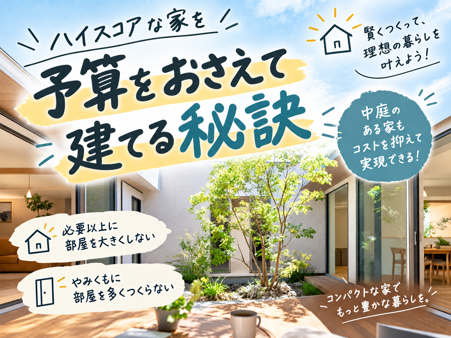 ハイスコアな家を予算をおさえて建てる秘訣 アイキャッチ画像