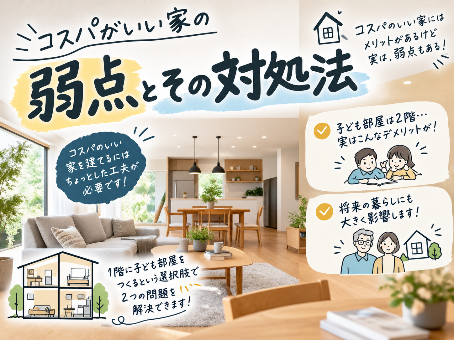 コスパがいい家の弱点とその対処法 アイキャッチ画像