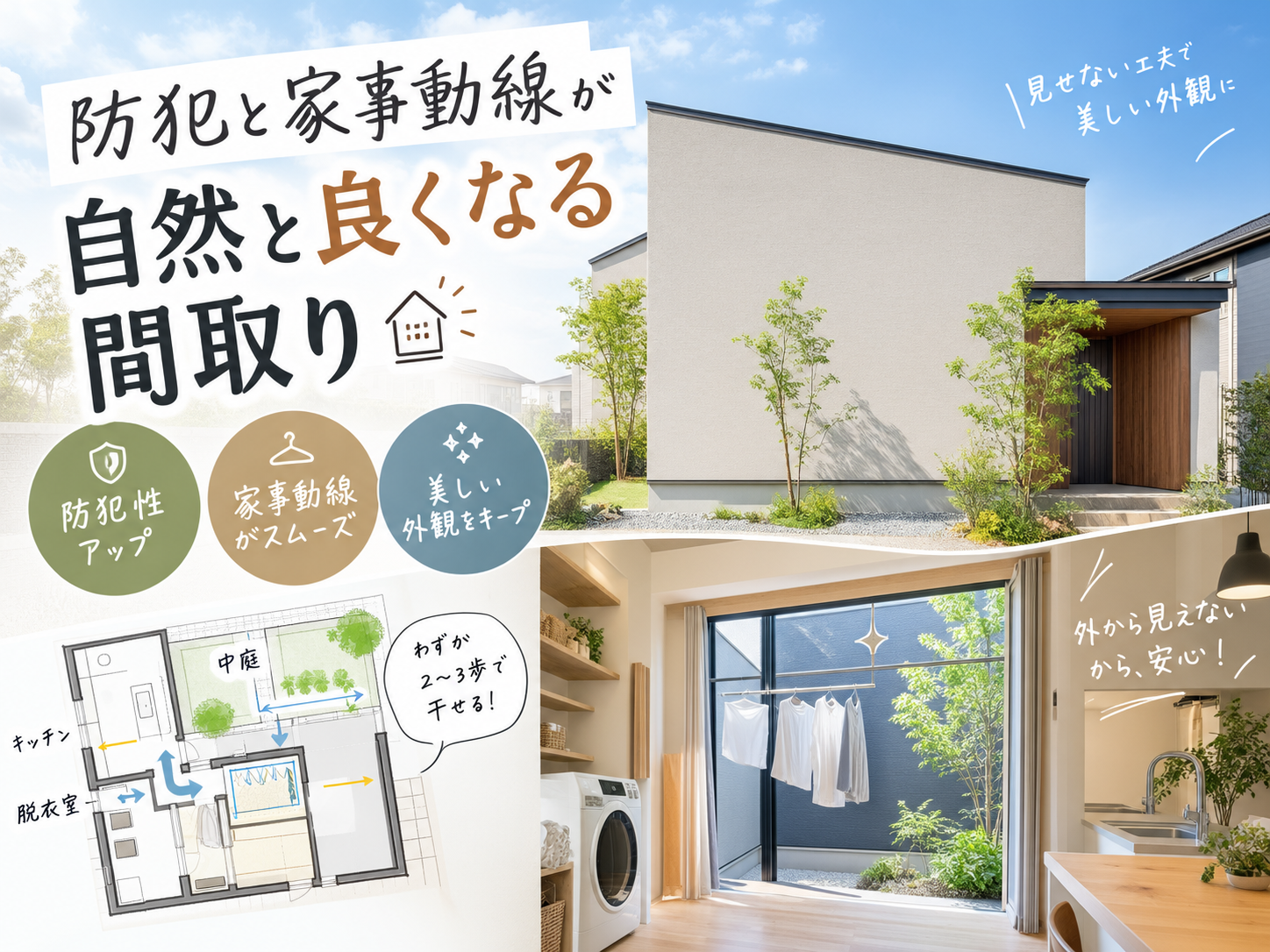 防犯性と家事動線が自然と良くなる間取り アイキャッチ画像